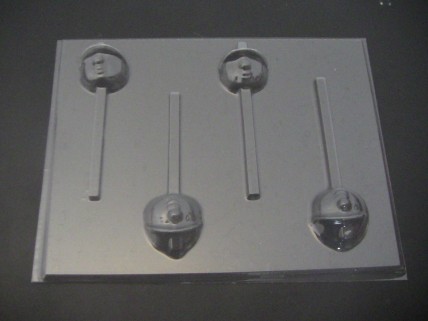 302sp Builder Man Face Chocolate Candy Lollipop Mold